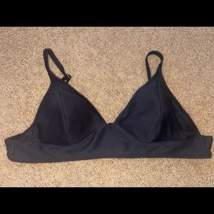 Ribbed black swimsuit top